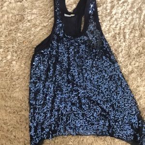 Navy blue sequin top.